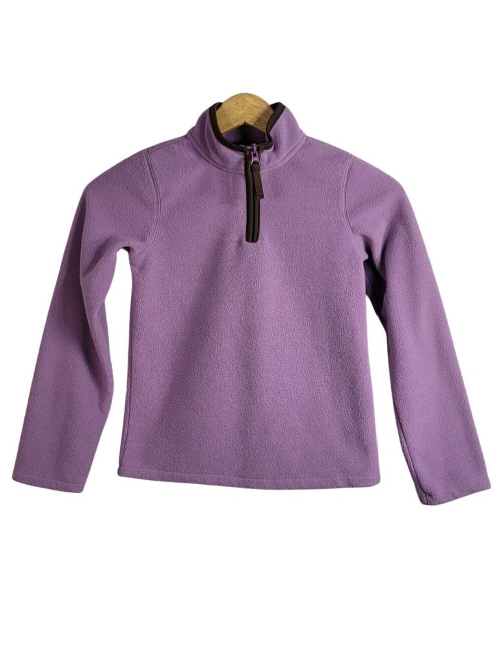 Old Navy Girls 1/4 Zip Fleece Pullover Top Purple Medium Long Sleeve High Collar